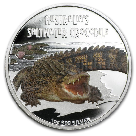2009 Tuvalu 1 oz Silver Saltwater Crocodile Proof 2009 Tuvalu 1 oz Silver Saltwater Crocodile Proof