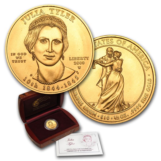 2009-W 1/2 oz Gold Julia Tyler BU (w/Box & COA) 2009-W 1/2 oz Gold Julia Tyler BU (w/Box & COA)