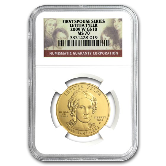 2009-W 1/2 oz Gold Letitia Tyler MS-70 NGC 2009-W 1/2 oz Gold Letitia Tyler MS-70 NGC