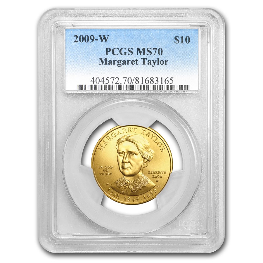 2009-W 1/2 oz Gold Margaret Taylor MS-70 PCGS