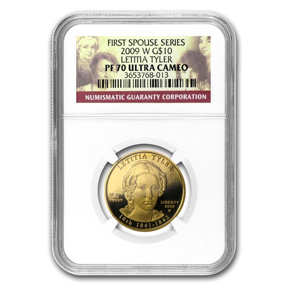 2009-W 1/2 oz Proof Gold Letitia Tyler PF-70 NGC 2009-W 1/2 oz Proof Gold Letitia Tyler PF-70 NGC