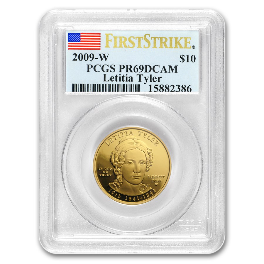 2009-W 1/2 oz Proof Gold Letitia Tyler PR-69 PCGS (FS)