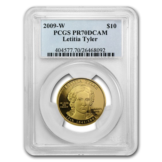 2009-W 1/2 oz Proof Gold Letitia Tyler PR-70 PCGS 2009-W 1/2 oz Proof Gold Letitia Tyler PR-70 PCGS