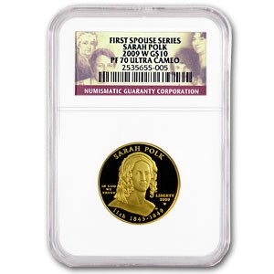 2009-W 1/2 oz Proof Gold Sarah Polk PF-70 NGC 2009-W 1/2 oz Proof Gold Sarah Polk PF-70 NGC