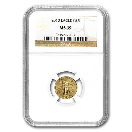 2010 1/10 oz American Gold Eagle MS-69 NGC 2010 1/10 oz American Gold Eagle MS-69 NGC