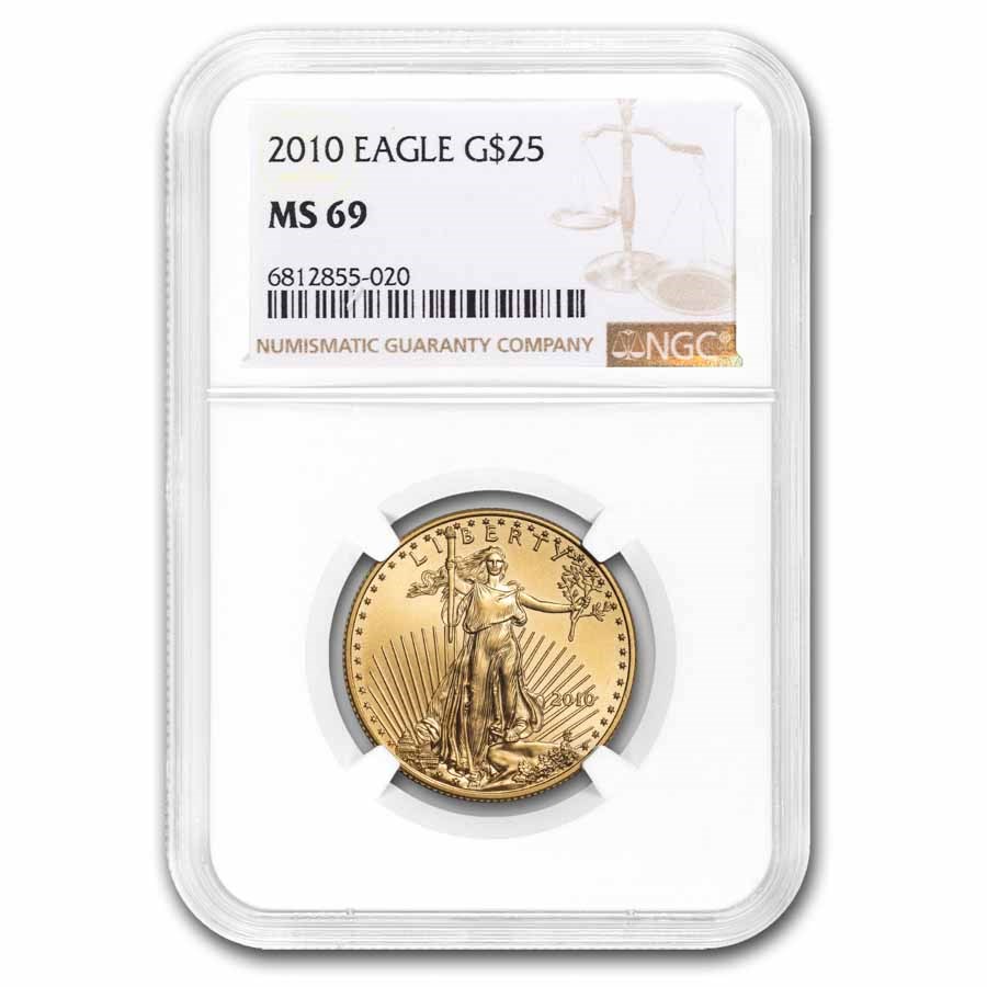 2010 1/2 oz American Gold Eagle MS-69 NGC