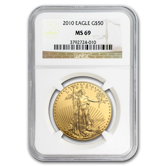 2010 1 oz American Gold Eagle MS-69 NGC 2010 1 oz American Gold Eagle MS-69 NGC