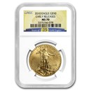2010 1 oz Gold Eagle MS-70 NGC (ER, 25th Anniversary Label)