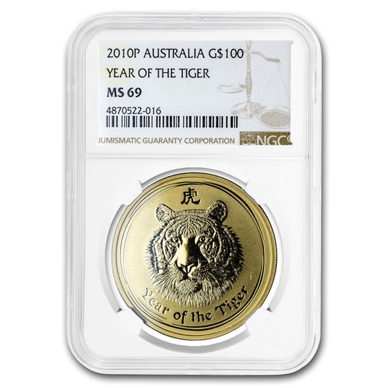 2010 1 oz Gold Lunar Year of the Tiger MS-69 NGC (Series 2) 2010 1 oz Gold Lunar Year of the Tiger MS-69 NGC (Series 2)