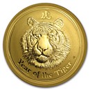 2010 1 oz Gold Lunar Year of the Tiger SII (Light Abrasions)