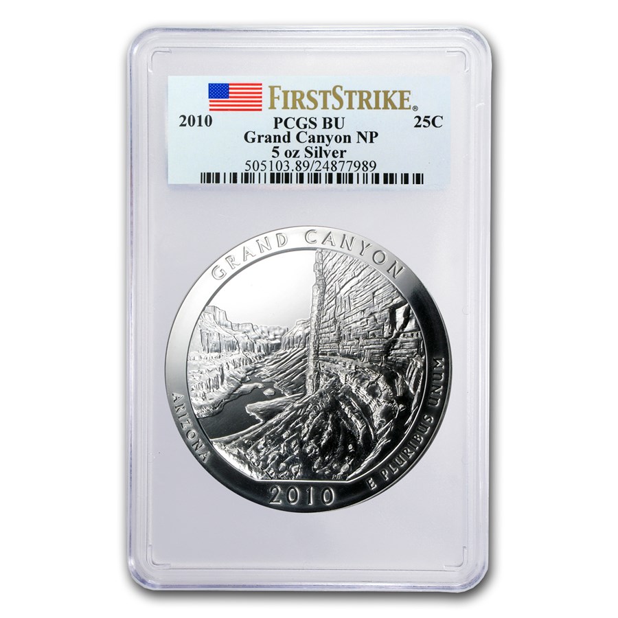 2010 5 oz Silver ATB Grand Canyon BU PCGS (FirstStrike®)