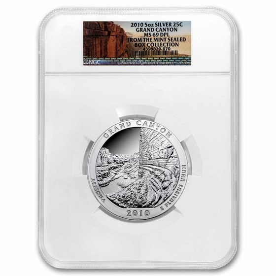 2010 5 oz Silver ATB Grand Canyon MS-69 DPL NGC 2010 5 oz Silver ATB Grand Canyon MS-69 DPL NGC