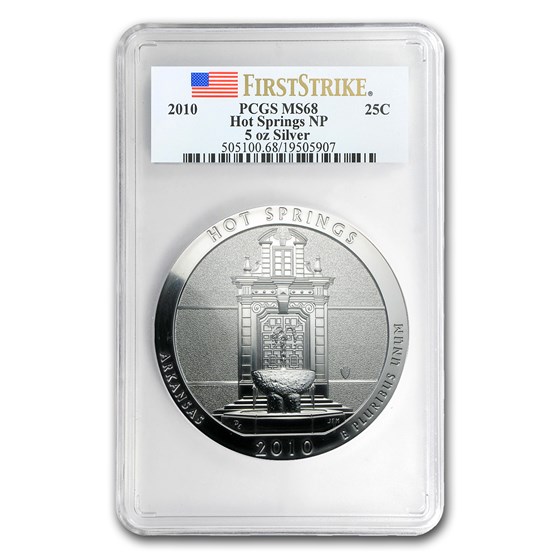 2010 5 oz Silver ATB Hot Springs MS-68 PCGS (FirstStrike®) 2010 5 oz Silver ATB Hot Springs MS-68 PCGS (FirstStrike®)