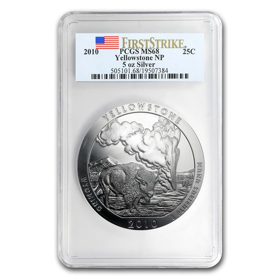 2010 5 oz Silver ATB Yellowstone MS-68 PCGS (FirstStrike®) 2010 5 oz Silver ATB Yellowstone MS-68 PCGS (FirstStrike®)