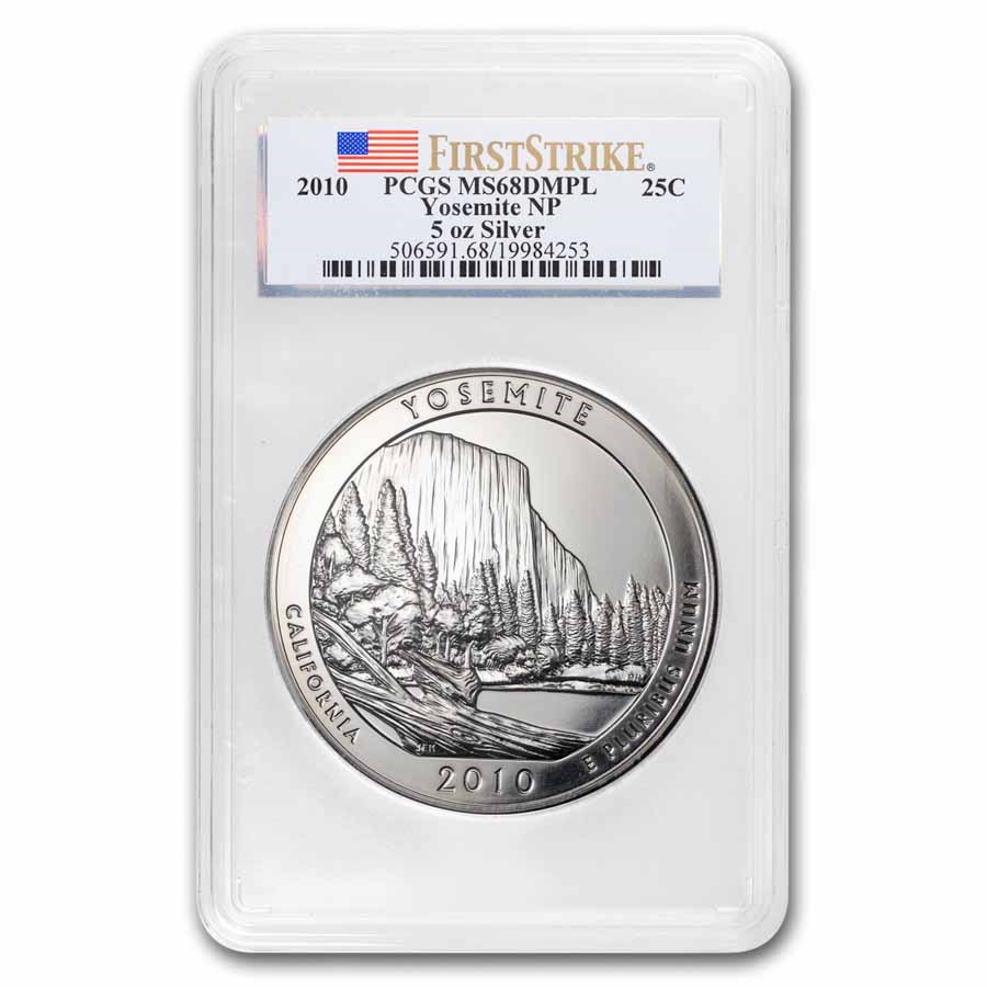 2010 5 oz Silver ATB Yosemite MS-68 DMPL PCGS (FirstStrike®)