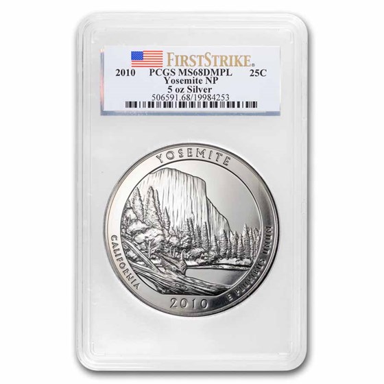 2010 5 oz Silver ATB Yosemite MS-68 DMPL PCGS (FirstStrike®) 2010 5 oz Silver ATB Yosemite MS-68 DMPL PCGS (FirstStrike®)