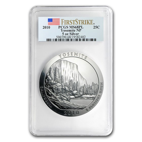 2010 5 oz Silver ATB Yosemite MS-68 PL PCGS (FirstStrike®) 2010 5 oz Silver ATB Yosemite MS-68 PL PCGS (FirstStrike®)