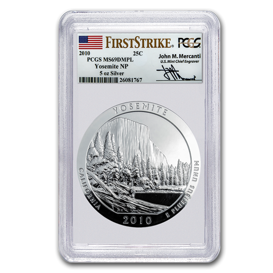 2010 5 oz Silver ATB Yosemite MS-69 DMPL PCGS (FS, John Mercanti) 2010 5 oz Silver ATB Yosemite MS-69 DMPL PCGS (FS, John Mercanti)