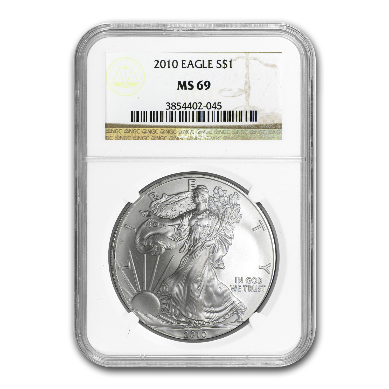 2010 American Silver Eagle $1 MS69 NGC 