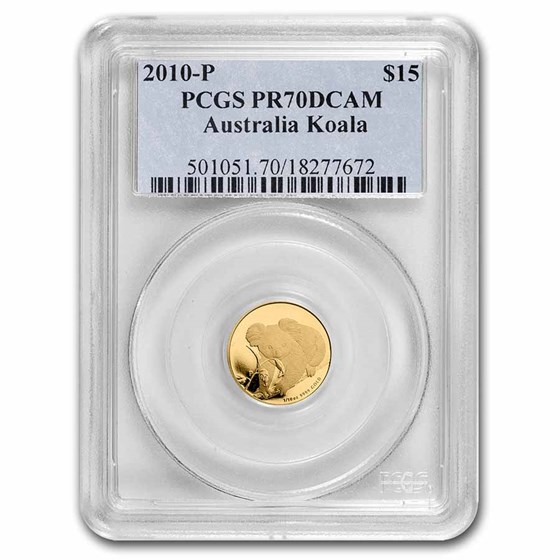 2010 Australia 1/10 oz Gold Koala PR-70 PCGS DCAM 2010 Australia 1/10 oz Gold Koala PR-70 PCGS DCAM