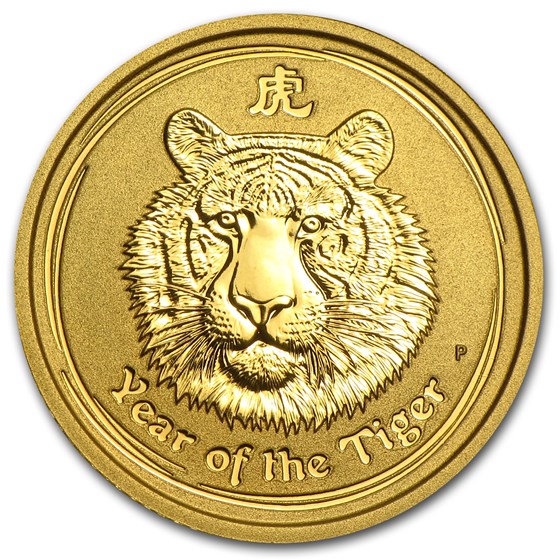 2010 Australia 1/10 oz Gold Lunar Tiger BU (Series II)