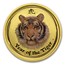 2010 Australia 1/10 oz Gold Lunar Tiger BU (SII, Colorized)