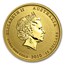 2010 Australia 1/10 oz Gold Lunar Tiger BU (SII, Colorized)