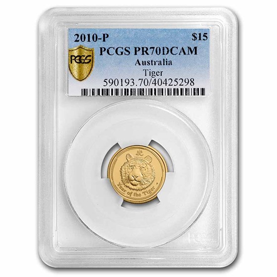 2010 Australia 1/10 oz Gold Lunar Tiger PR-70 PCGS (Series II) 2010 Australia 1/10 oz Gold Lunar Tiger PR-70 PCGS (Series II)