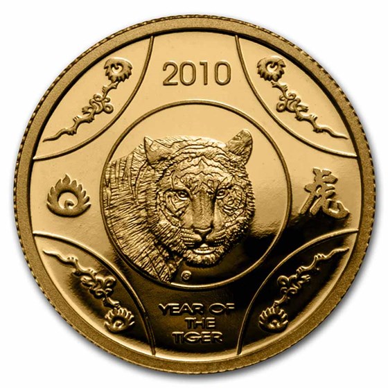 2010 Australia 1/10 oz Proof Gold Year of the Tiger 2010 Australia 1/10 oz Proof Gold Year of the Tiger