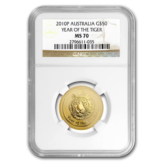 2010 Australia 1/2 oz Gold Lunar Tiger MS-70 NGC (Series II) 2010 Australia 1/2 oz Gold Lunar Tiger MS-70 NGC (Series II)