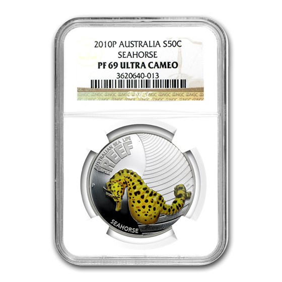 2010 Australia 1/2 oz Silver Sea Horse PF-69 NGC 2010 Australia 1/2 oz Silver Sea Horse PF-69 NGC