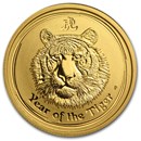 2010 Australia 1/4 oz Gold Lunar Tiger BU (Series II)