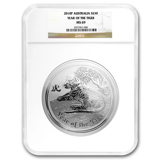 2010 Australia 1 kilo Silver Tiger MS-69 NGC (Series II) 2010 Australia 1 kilo Silver Tiger MS-69 NGC (Series II)