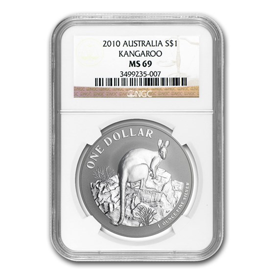 2010 Australia 1 oz Silver Kangaroo MS-69 NGC 2010 Australia 1 oz Silver Kangaroo MS-69 NGC