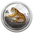 2010 Australia 1 oz Silver Tiger BU (Series II, Colorized)