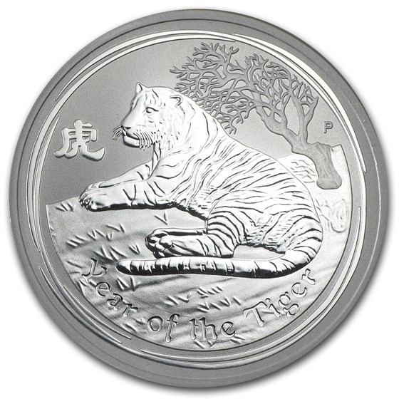 2010 Australia 1 oz Silver Year of the Tiger BU (Series II)