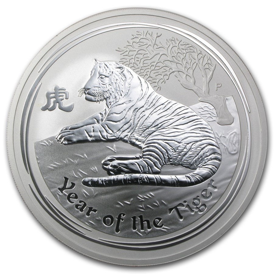 2010 Australia 10 oz Silver Year of the Tiger BU (Series II)