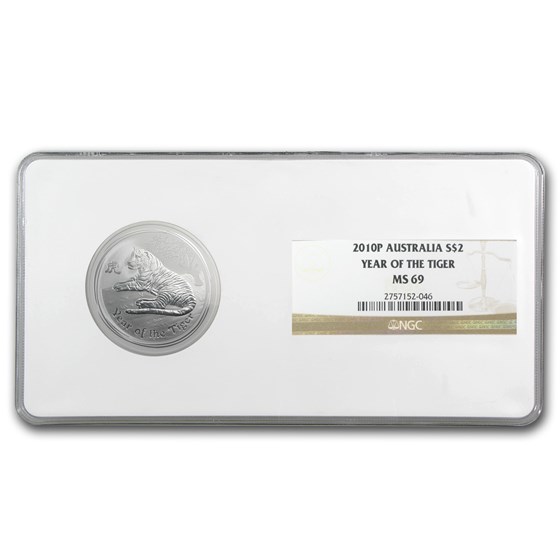 2010 Australia 2 oz Silver Tiger MS-69 NGC (Series II) 2010 Australia 2 oz Silver Tiger MS-69 NGC (Series II)