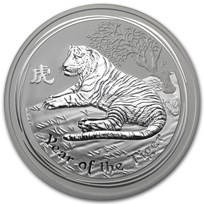 2010 Australia 5 oz Silver Year of the Tiger BU (Series II)