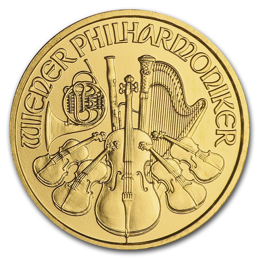 2010 Austria 1/10 oz Gold Philharmonic BU