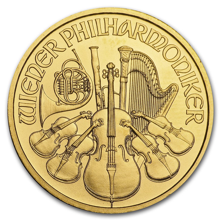 2010 Austria 1/4 oz Gold Philharmonic BU