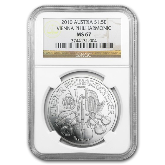 2010 Austria 1 oz Silver Philharmonic MS-67 NGC 2010 Austria 1 oz Silver Philharmonic MS-67 NGC