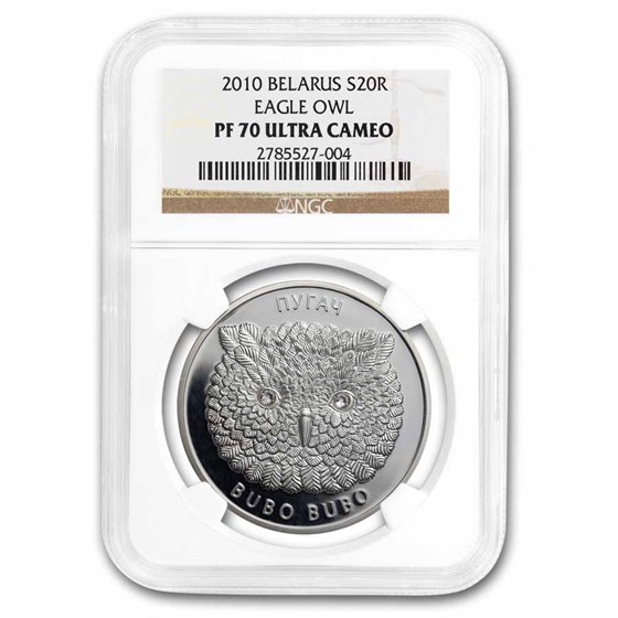 2010 Belarus Proof Silver Eagle Owl Bubo Bubo PF-70 NGC 2010 Belarus Proof Silver Eagle Owl Bubo Bubo PF-70 NGC