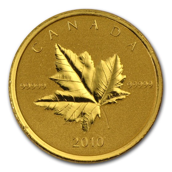 2010 Canada 1/5 oz Gold Maple Leaf Specimen (Piedfort) 2010 Canada 1/5 oz Gold Maple Leaf Specimen (Piedfort)