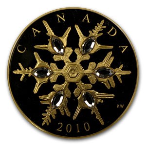 2010 Canada Proof Gold $300 Crystal Snowflake (Box & COA) 2010 Canada Proof Gold $300 Crystal Snowflake (Box & COA)