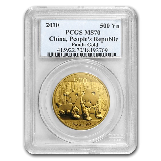 2010 China 1 oz Gold Panda MS-70 PCGS 2010 China 1 oz Gold Panda MS-70 PCGS