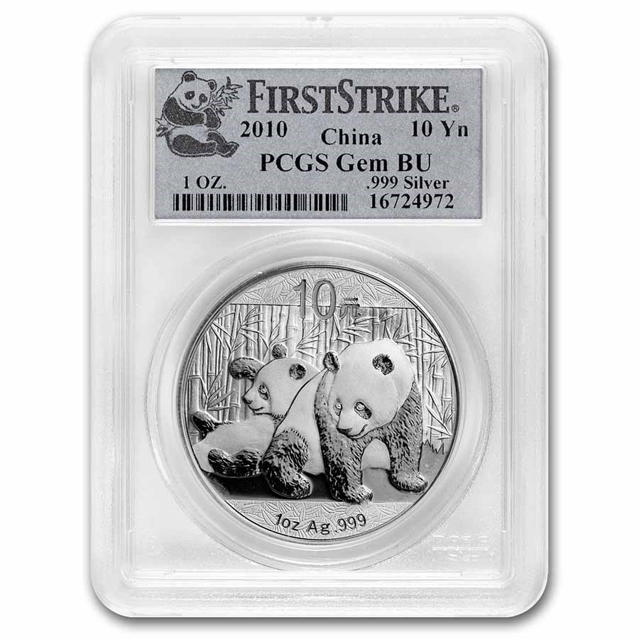 2010 China 1 oz Silver Panda Gem BU PCGS