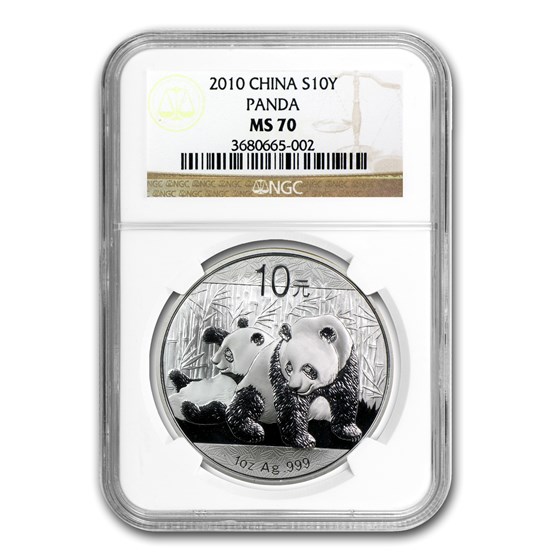 2010 China 1 oz Silver Panda MS-70 NGC 2010 China 1 oz Silver Panda MS-70 NGC