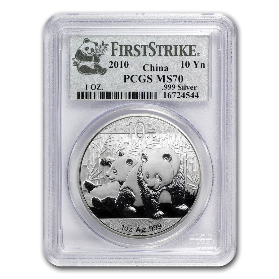 2010 China 1 oz Silver Panda MS-70 PCGS (FirstStrike®)