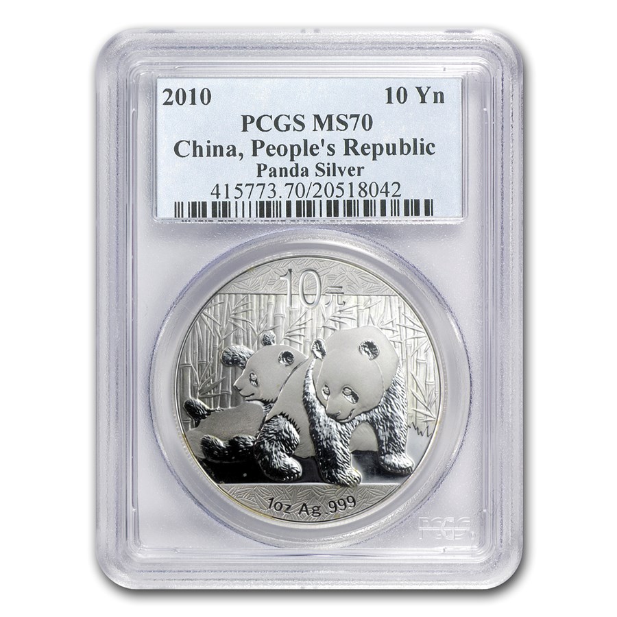 2010 China 1 oz Silver Panda MS-70 PCGS